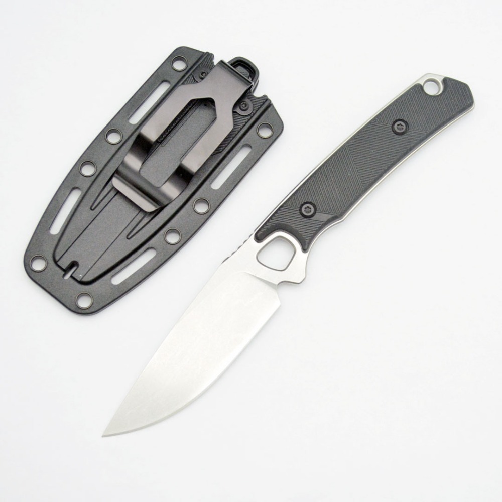 Bushcraft Knife Fixed - 2048 EDC recht mes, zwart handvat