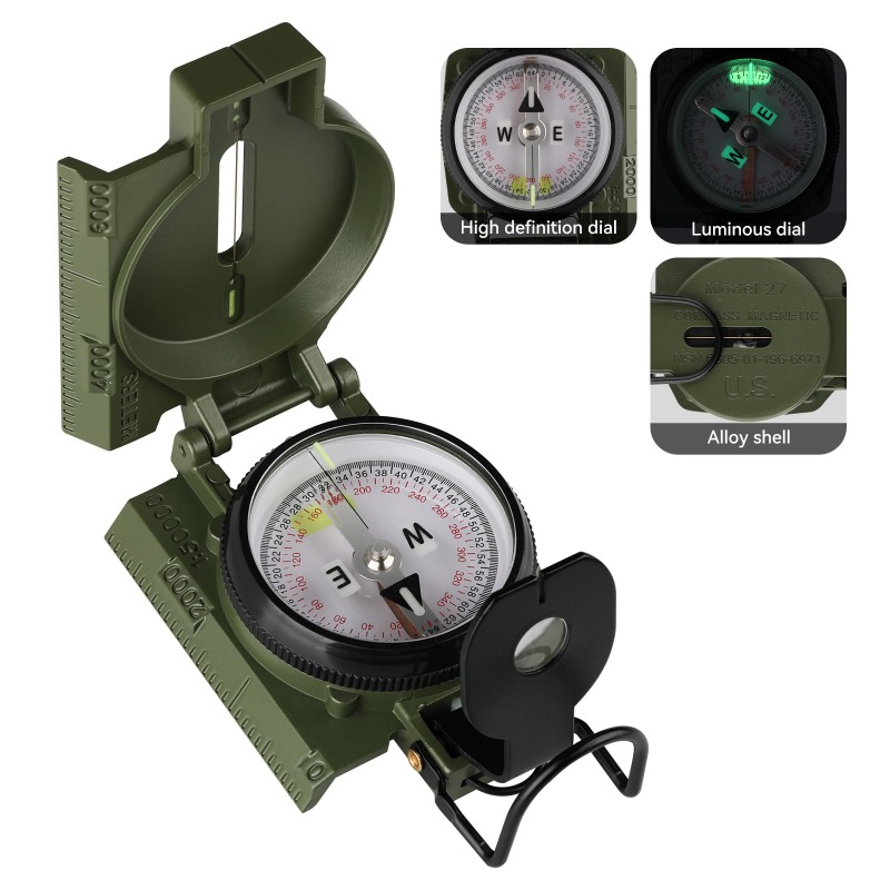 Compass Lensatic - Kompas van militaire kwaliteit, nauwkeurige navigatie