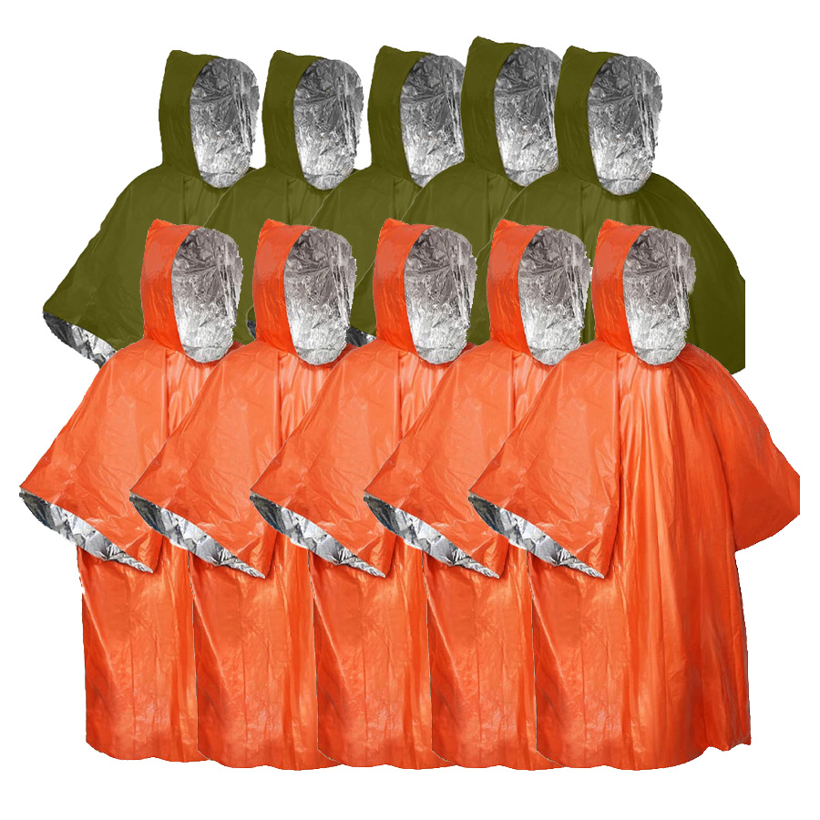 3/5-pack noodponchoset - water - Emergency Poncho Rain recensie en prijs