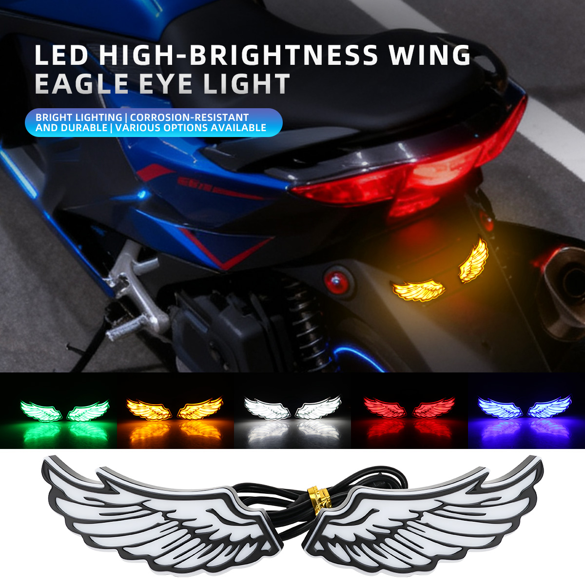 1 paar motorfiets engelenvleug - Sos Light Strobe recensie en prijs