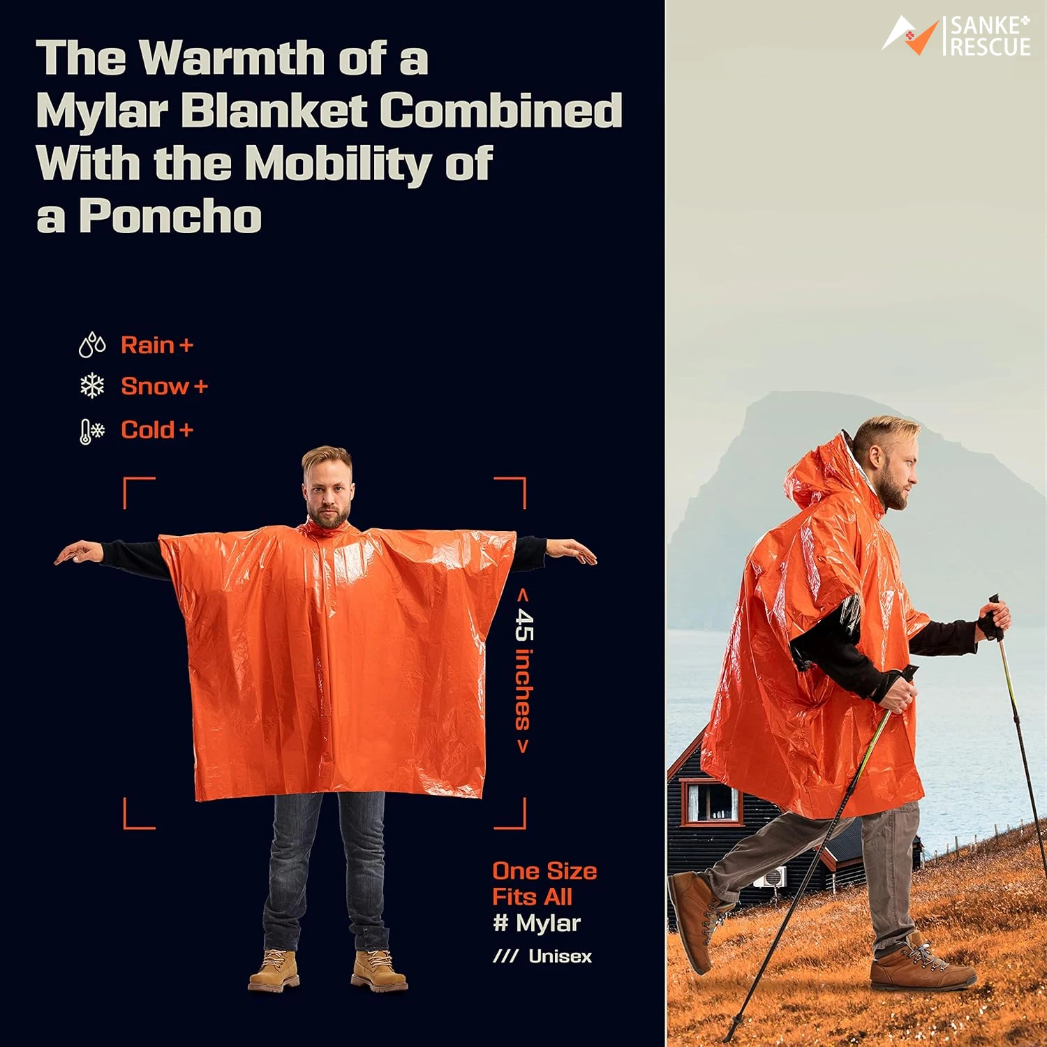 Noodregenponcho, thermische de - Emergency Poncho Rain recensie en prijs