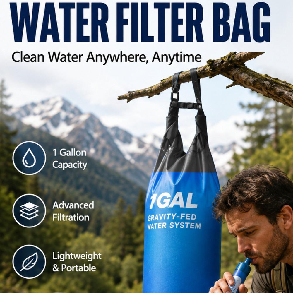 1 Gal Zwaartekracht Waterfilte - Water Purification Straw recensie en prijs