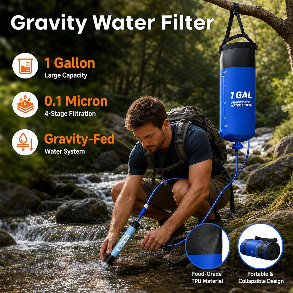 1 Gal Zwaartekracht Waterfilte - Water Purification Straw recensie en prijs