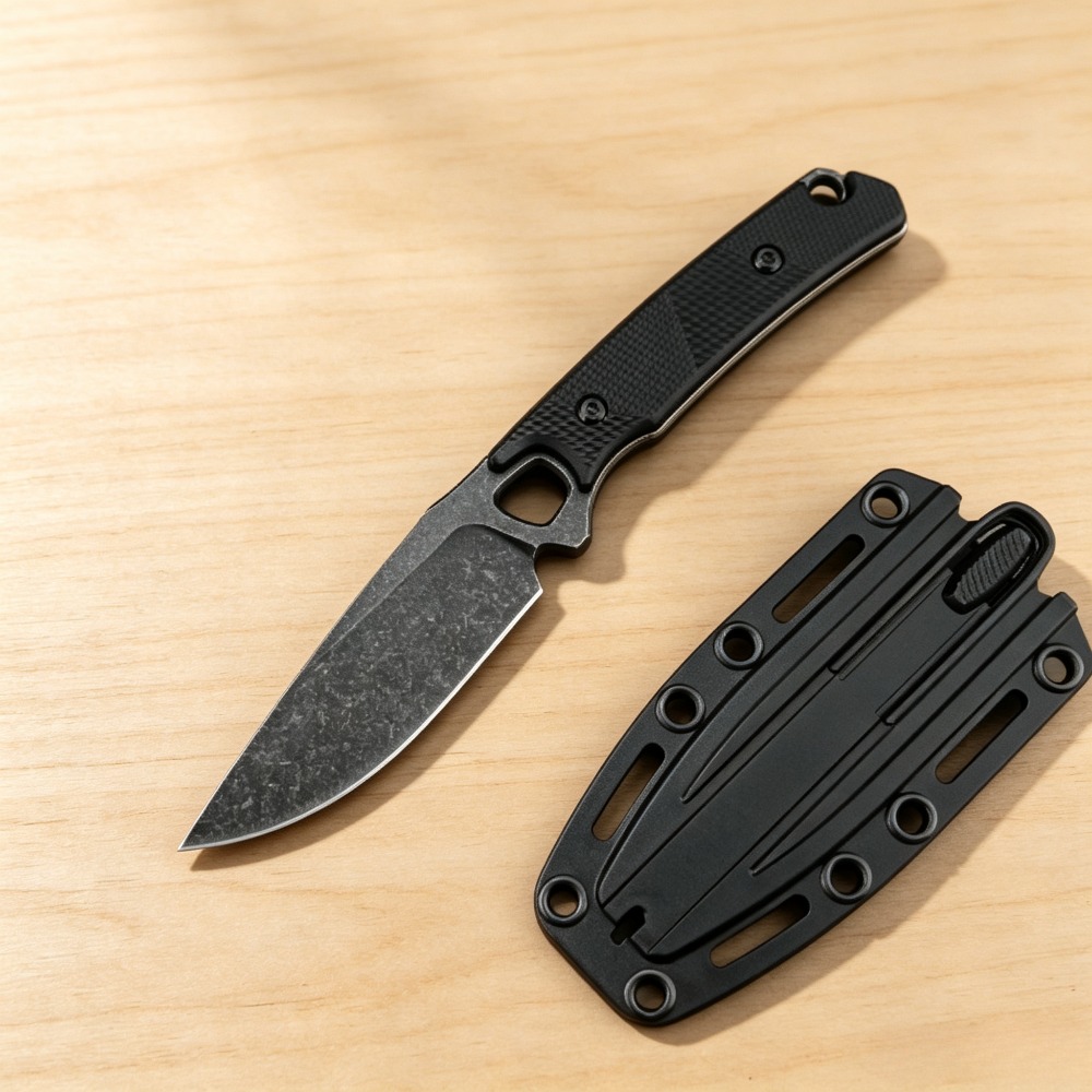 2048 EDC recht mes, zwart hand - Bushcraft Knife Fixed recensie en prijs